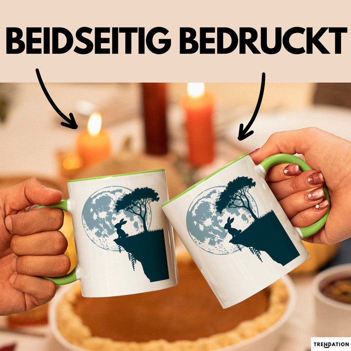 Kaninchen Hase Tierliebhaber Tasse Geschenk Lustige Geschenkidee Spruch Grün Trendation