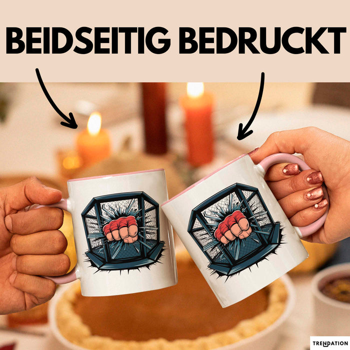MMA Kämpfer Tasse Geschenkidee für Kampfsport Fans Rosa Trendation