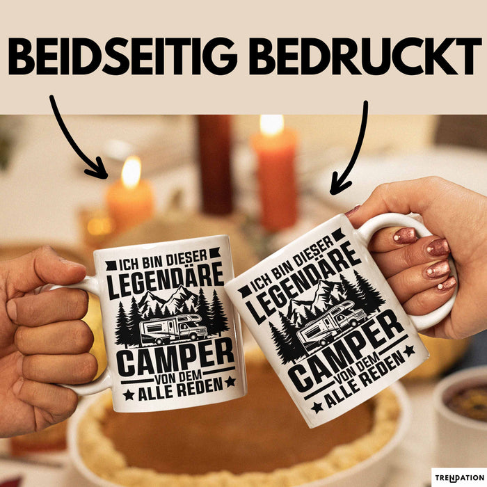Camper Tasse Geschenk Wohnwagen Camping Geschenkidee Weiß Trendation