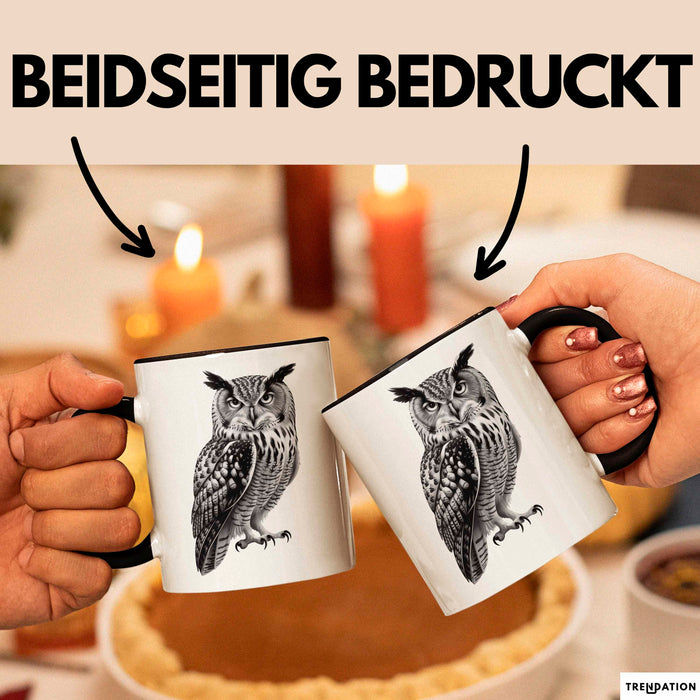 Eule Tierliebhaber Tasse Geschenk Lustige Geschenkidee Spruch Schwarz Trendation