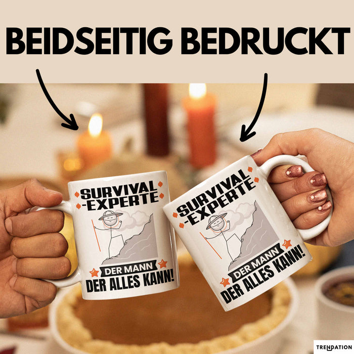 Survival-Experte Tasse Geschenk für Survival-Experte Der Mann Der Alles Kann Geschenkidee zum Geburtstag Weiß Trendation
