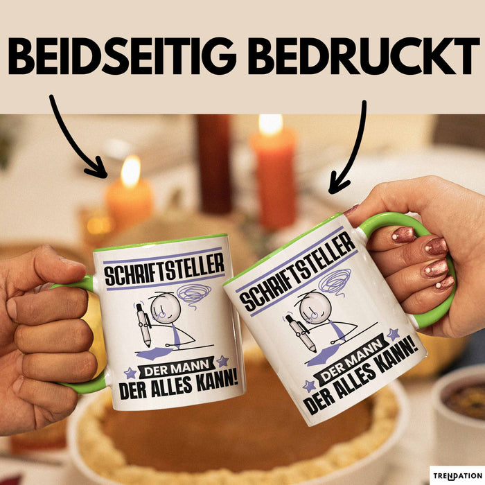 Schriftsteller Tasse Geschenk für Schriftsteller Der Mann Der Alles Kann Geschenkidee zum Geburtstag Grün Trendation