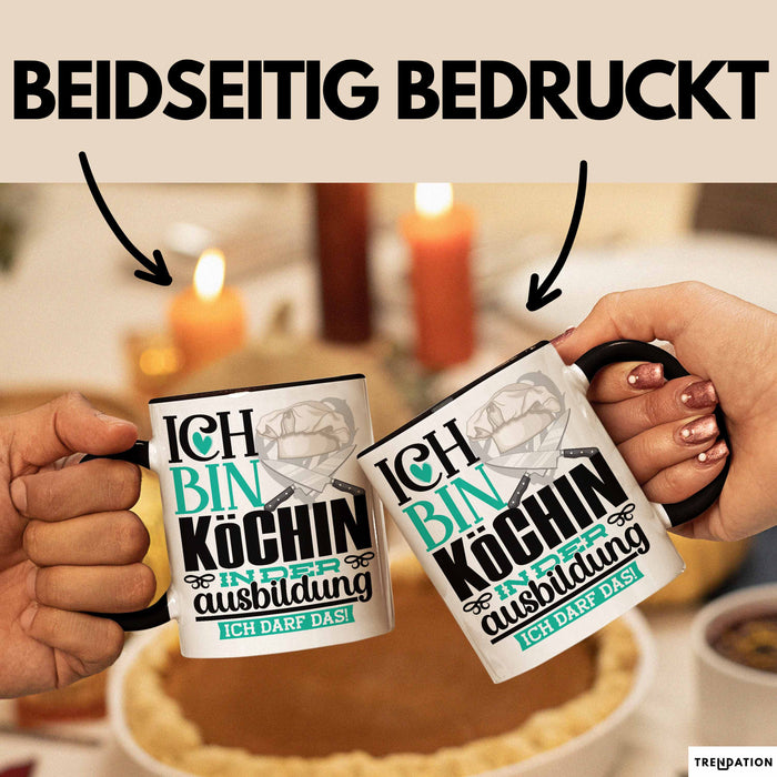 Köchin Ausbildung Start Geschenk Tasse Ich Bin Köchin In Der Ausbildung Ich Darf Das Kaffee-Becher Geschenkidee Schwarz Trendation