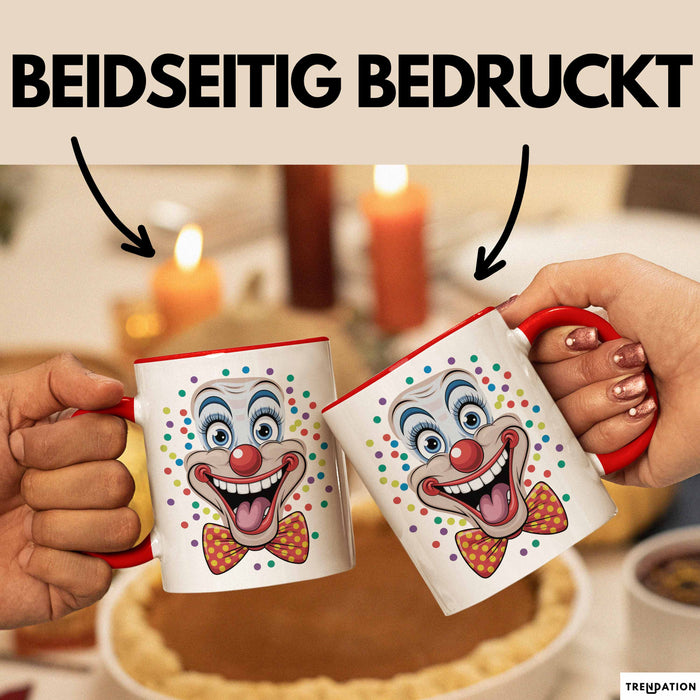Zirkus Tasse Geschenk Lachender Clown Geschenkidee Künstler Rot Trendation