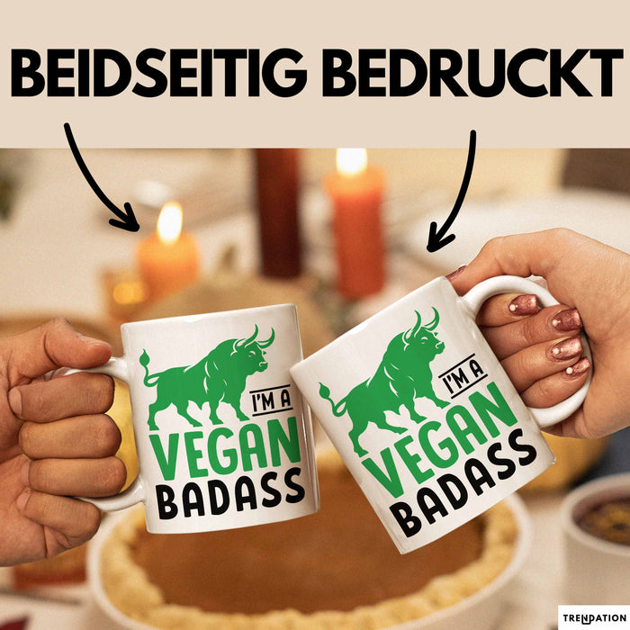 Veganer Tasse Geschenk Gym Vegan Gesund Stier Geschenkidee Weiß Trendation