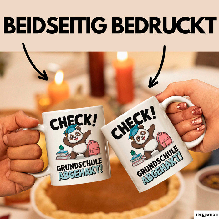 Grundschule Abschied Tasse Becher Geschenk Lustige Geschenkidee Spruch Check Grundschule Abgehakt Weiß Trendation