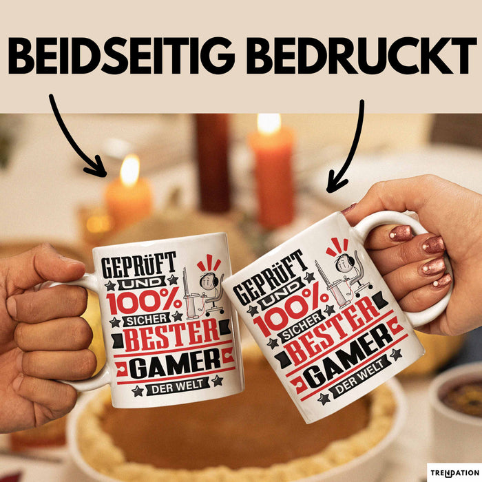 Gamer Geschenk Lustiger Spruch für Gamer Geschenkidee Bester Gamer Der Welt Weiß Trendation