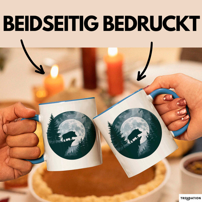 Schweinezüchter Schweine Tier Tasse Becher Geschenk Lustige Geschenkidee Spruch Blau Trendation