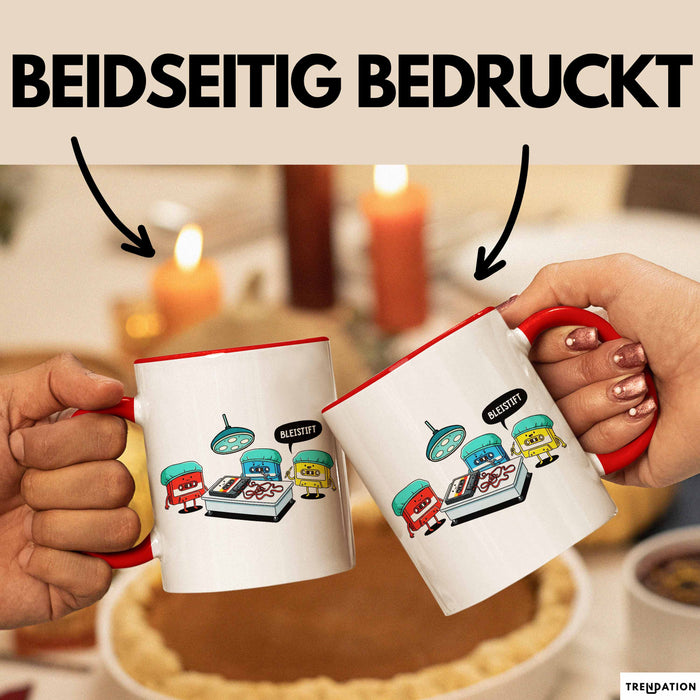 Retro Kassette OP Arzt Tasse Geschenk Lustige Geschenkidee Spruch Bleistift Rot Trendation