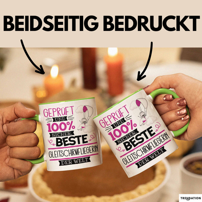 Gleitschirmfliegerin Geschenk Becher Tasse Gott Schuf Alle Menschen Gleich Nur Die Besten Durfeten Gleitschirmfliegerin Werden Geschenkidee Lustig Grün Trendation