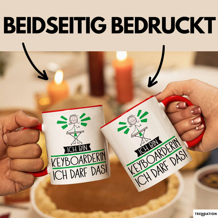 Geschenk für Keyboarderin Tasse Lustige Geschenkidee Geburtstag Ich Bin Keyboarderin Ich Darf Das Rot Trendation