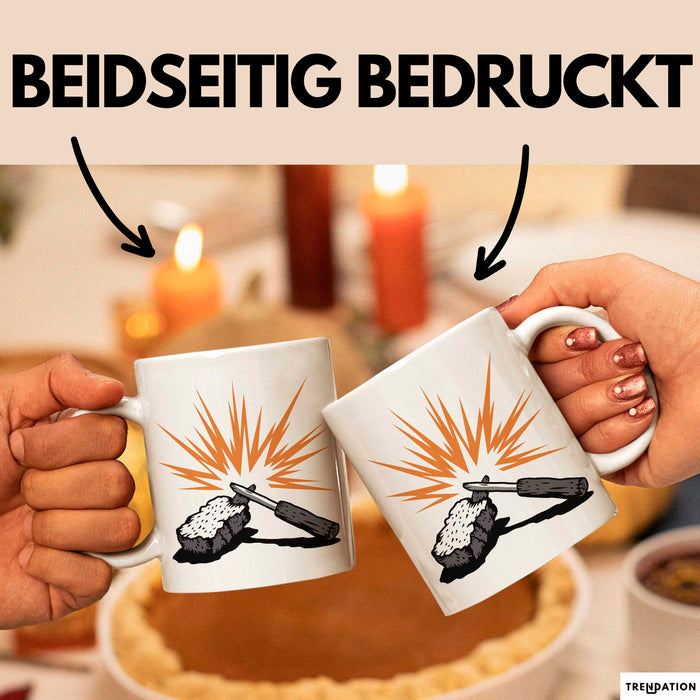 Bushcraft Fan Tasse Geschenkidee Naturfertigkeiten Liebhaber Weiß Trendation