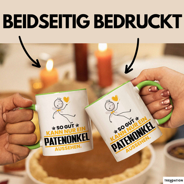 Patenonkel Geschenk Tasse So Gut Kann Nur Ein Patenonkel Aussehen Geschenkidee Kaffee-Becher Grün Trendation