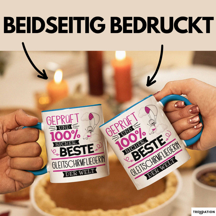 Gleitschirmfliegerin Geschenk Becher Tasse Gott Schuf Alle Menschen Gleich Nur Die Besten Durfeten Gleitschirmfliegerin Werden Geschenkidee Lustig Blau Trendation