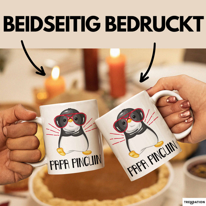 Papa Pinguin Tasse Geschenk Pinguin Liebhaber Vatertag Weiß Trendation