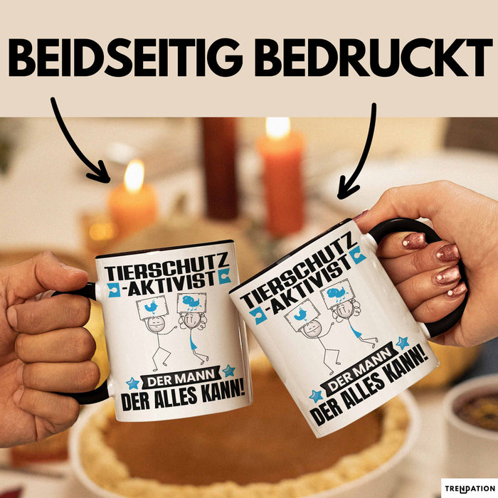 Tierschutzaktivist Tasse Geschenk für Tierschutzaktivist Der Mann Der Alles Kann Geschenkidee zum Geburtstag Schwarz Trendation