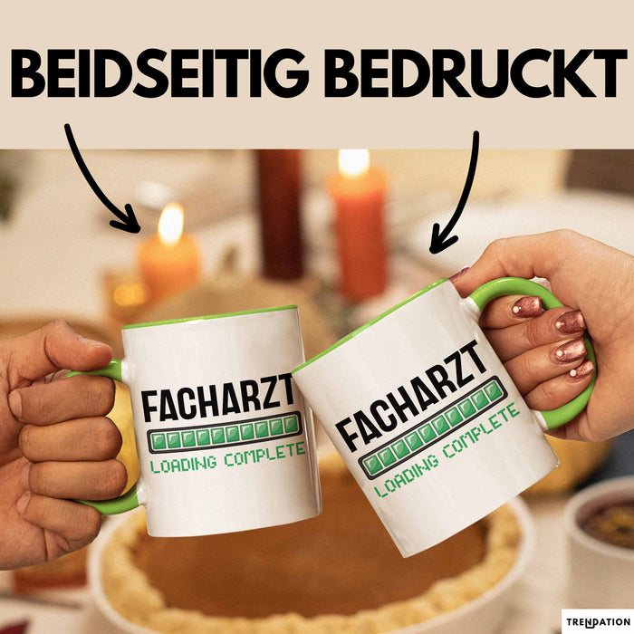 Facharzt Tasse Geschenk Werdender Arzt Geschenkidee Studium Medizin Kaffee-Becher Grün Trendation