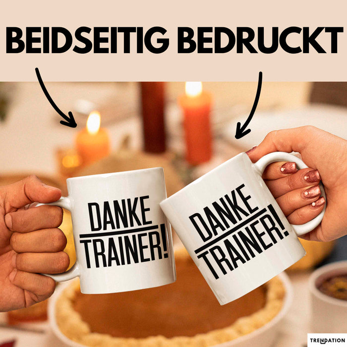 Fußballtrainer Fußballteam Tasse Geschenk Lustige Geschenkidee Spruch Danke Trainer Weiß Trendation