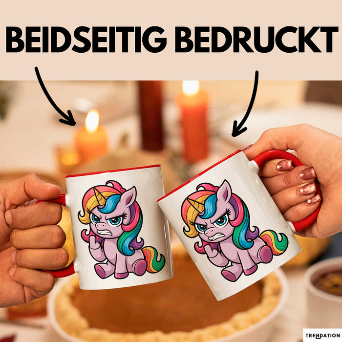 Sarkastisches Einhorn Tasse Geschenk Lustige Geschenkidee Rot Trendation