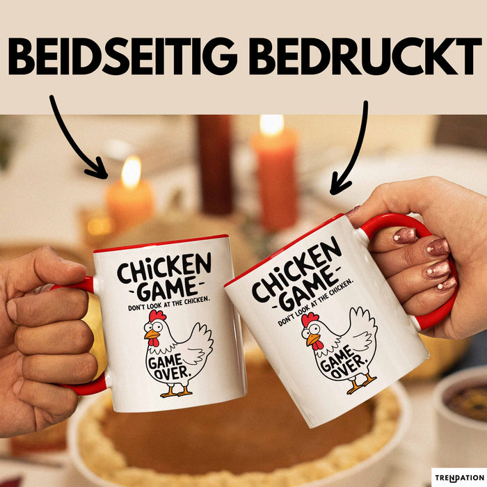 Sarkistisches Huhn Tasse Geschenk Lustige Geschenkidee Spruch Hühnerspiel Schau Nicht Auf Das Huhn Rot Trendation