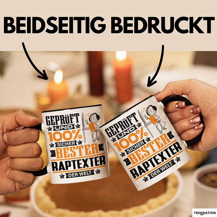 Raptexter Geschenk Lustiger Spruch für Raptexter Geschenkidee Bester Raptexter Der Welt Schwarz Trendation