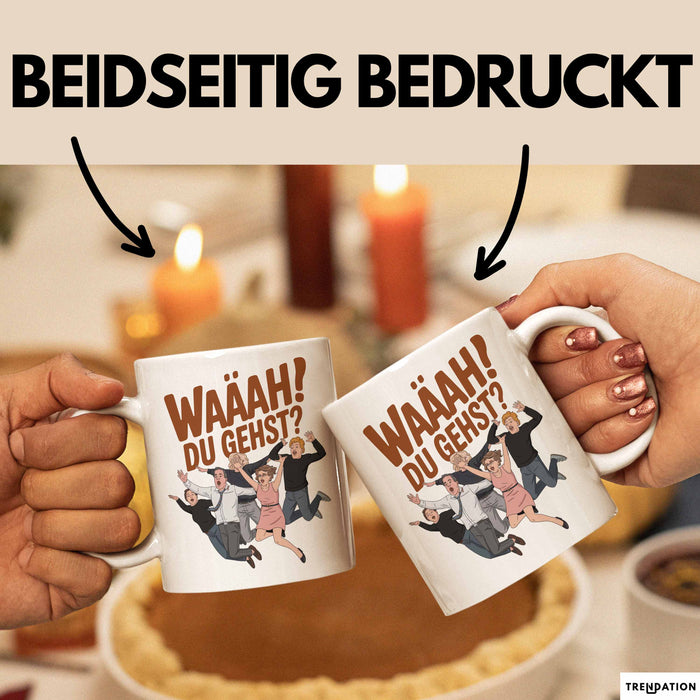 Büroarbeit Kollege Abschied Tasse Geschenk Lustige Geschenkidee Spruch Du Gehst Weiß Trendation