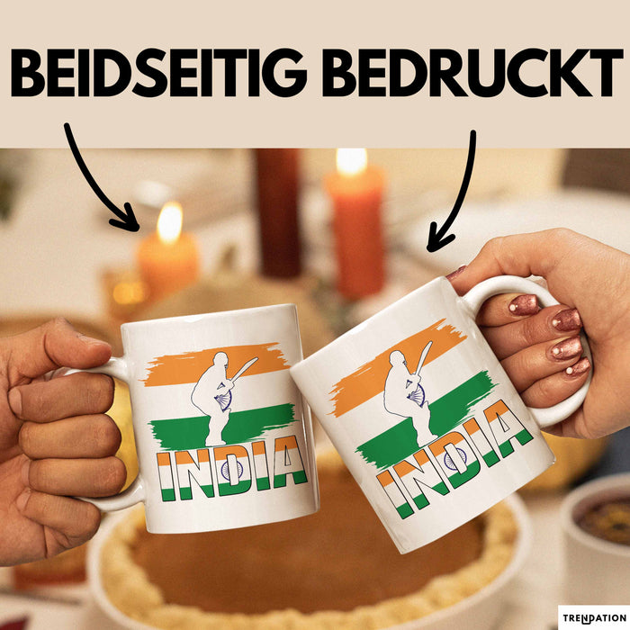 Indien Tasse Geschenk Cricket Indische Cricket-Fans Geschenkidee Weiß Trendation