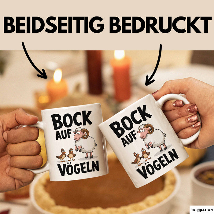 Lustige Tasse Geschenk Bock Auf Voegeln Geschenkidee Witzig Erwachsene Weiß Trendation