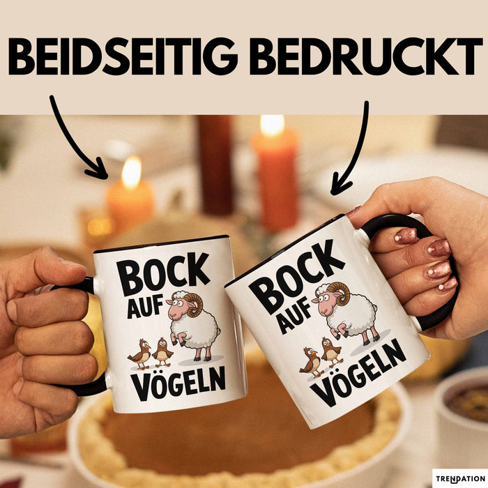 Lustige Tasse Geschenk Bock Auf Voegeln Geschenkidee Witzig Erwachsene Schwarz Trendation