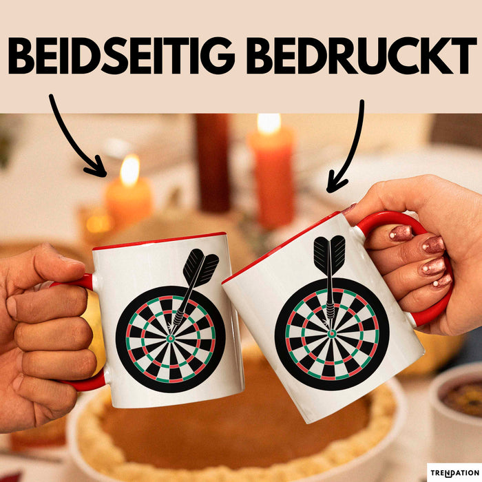 Darts Spieler Tasse Geschenkidee Bullseye Champion Lustiger Geschenkidee Lustig Rot Trendation