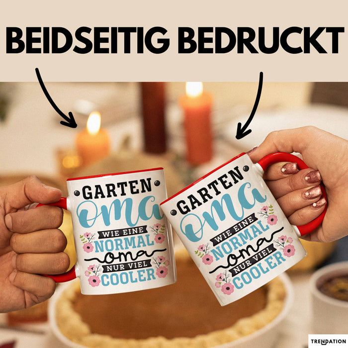 Garten Oma Tasse Geschenk Muttertag Witziger Spruch Cooler Becher Rot Trendation
