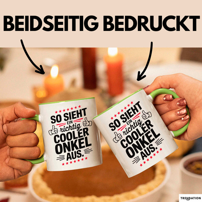 Onkel Sarkastisch Sarkasmus Tasse Geschenk Lustige Geschenkidee Spruch So Sieht Ein Richtig Cooler Onkel Aus Grün Trendation