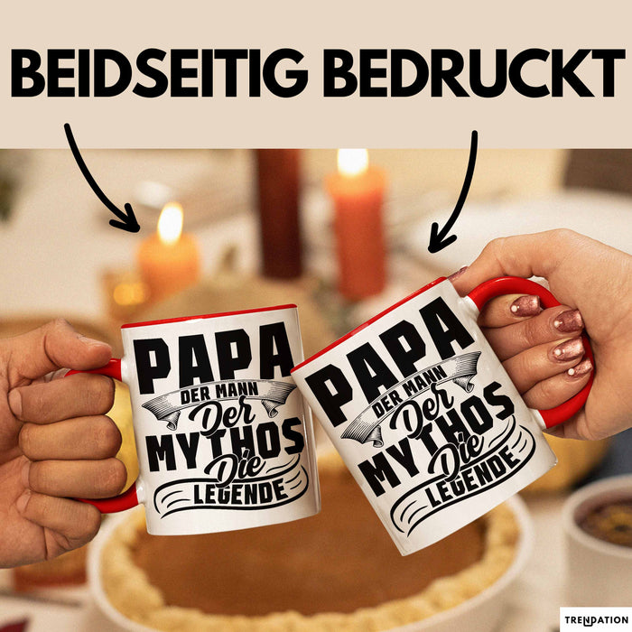 Papa Der Mann Der Mythos Die Legende Tasse Vatertag Spruch Bester Papa Geschenkidee Vater Rot Trendation