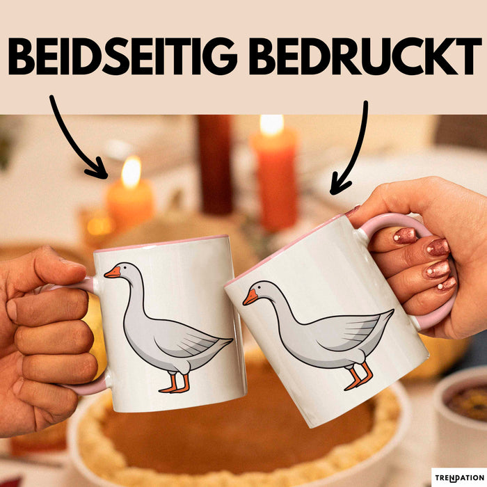 Gans Tier Gänse Bauer Tasse Becher Geschenk Lustige Geschenkidee Spruch Rosa Trendation