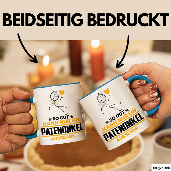 Patenonkel Geschenk Tasse So Gut Kann Nur Ein Patenonkel Aussehen Geschenkidee Kaffee-Becher Blau Trendation