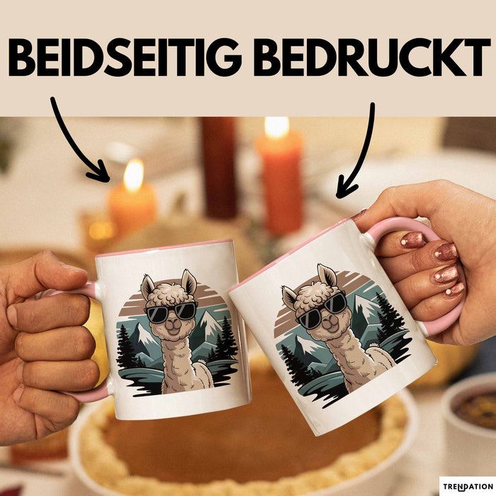 Alpaka Liebhaber Tasse Geschenkidee für Tierfreunde Rosa Trendation