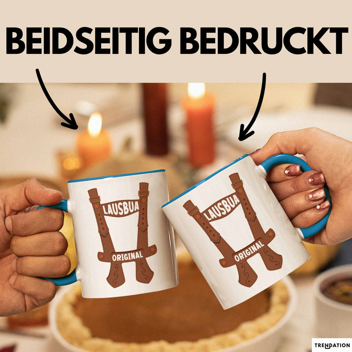 Lausbua Tasse Geschenk Oktober München Geschenkidee Original Becher Blau Trendation