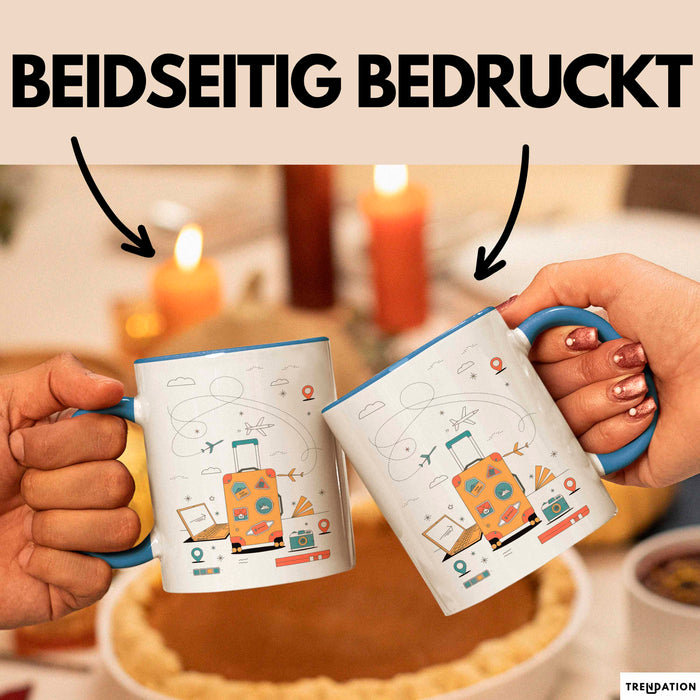 Reiseblogger Tasse Geschenk Lustige Geschenkidee Spruch Für Abenteuer Sucher Blau Trendation