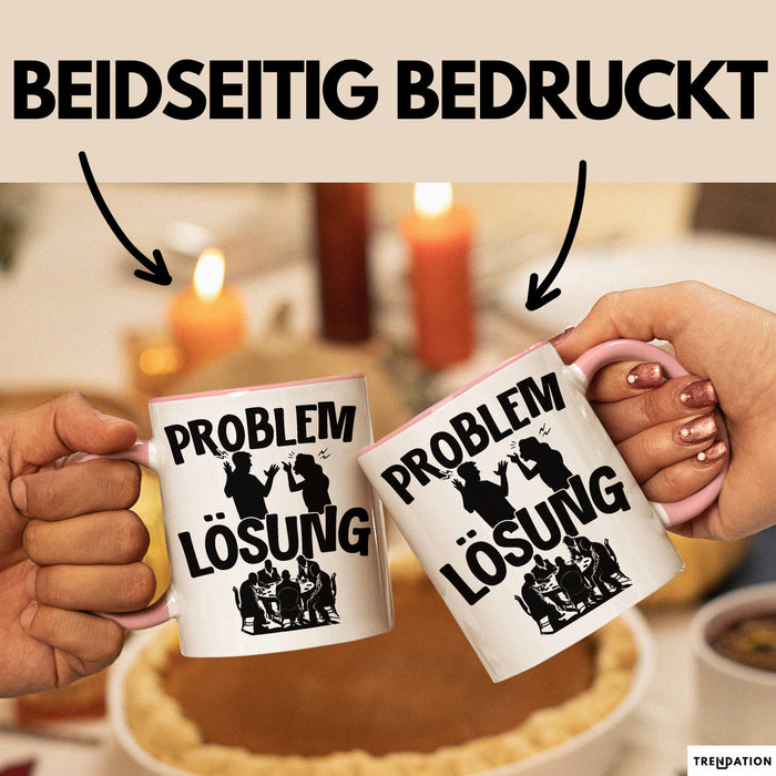 Poker Tasse Geschenk für Poker-Spieler Männer Geschenkidee Problem und Lösung Poker Spielen Kartenspielen Rosa Trendation