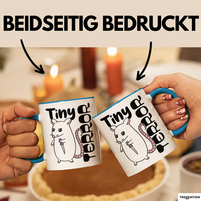 Beste Freundin Tasse Geschenk Tiny Terror Geschenkidee für Kollegin oder Beste Freundin Blau Trendation