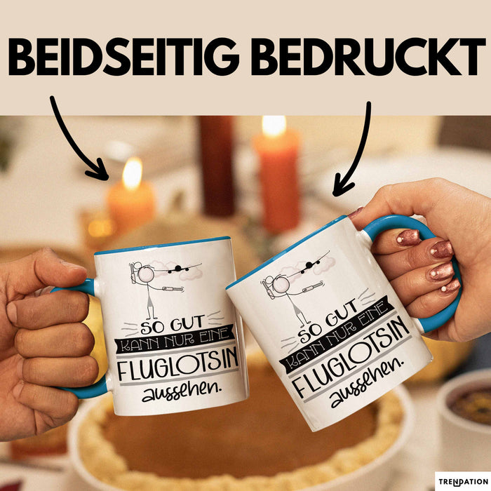 Fluglotsin Geschenk Tasse So Gut Kann Nur Eine Fluglotsin Aussehen Geschenkidee Geburtstag Weihnachten Lustig Blau Trendation