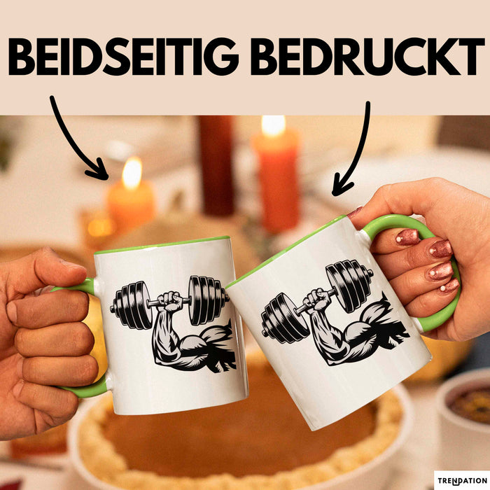 Bodybuilder Tasse Geschenkidee für Fitness Experten Grün Trendation