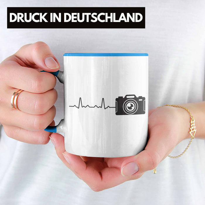Trendation - Fotograf Tasse Zubehör Fotografie Geschenk Fotografieren Kaffeetasse Geschenkideen Lustiger Spruch Blau Trendation