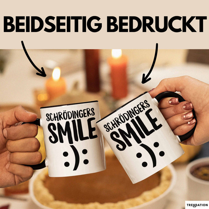 Physiklehrer Unterricht Tasse Geschenk Lustige Geschenkidee Spruch Schrödingers Smile Trendation