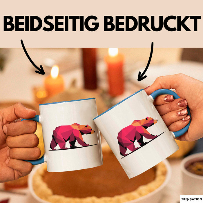 Bär Tierliebhaber Tasse Geschenk Lustige Geschenkidee Spruch Blau Trendation
