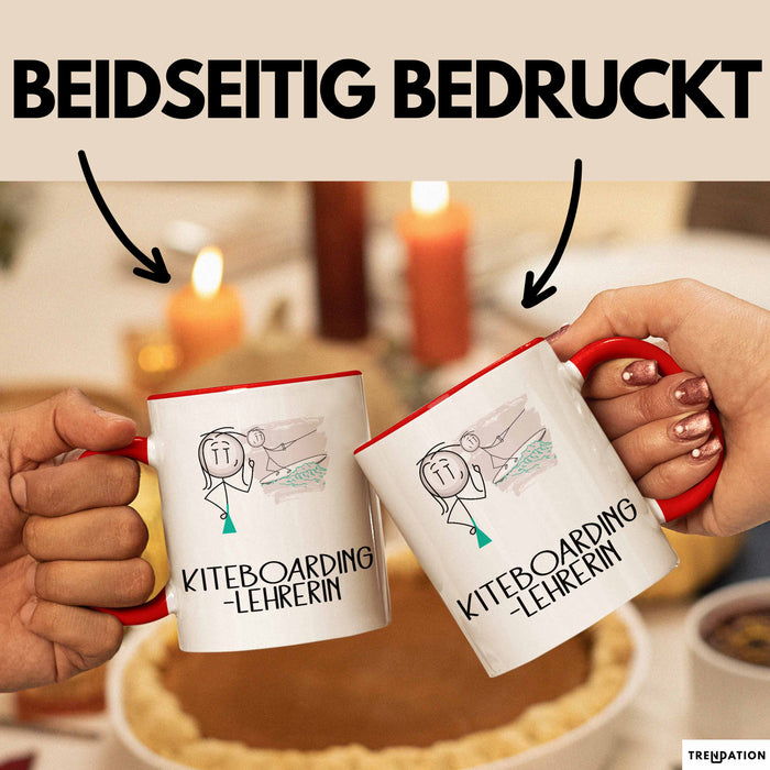 Geschenk für Kiteboarding-Lehrerin Tasse Lustige Geschenkidee Geburtstag Ich Bin Kiteboarding-Lehrerin Ich Darf Das Rot Trendation