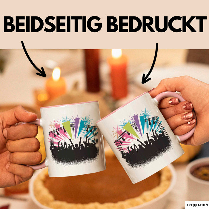 Festivalgänger Tasse Geschenkidee für Live Musik Süchtige Rosa Trendation
