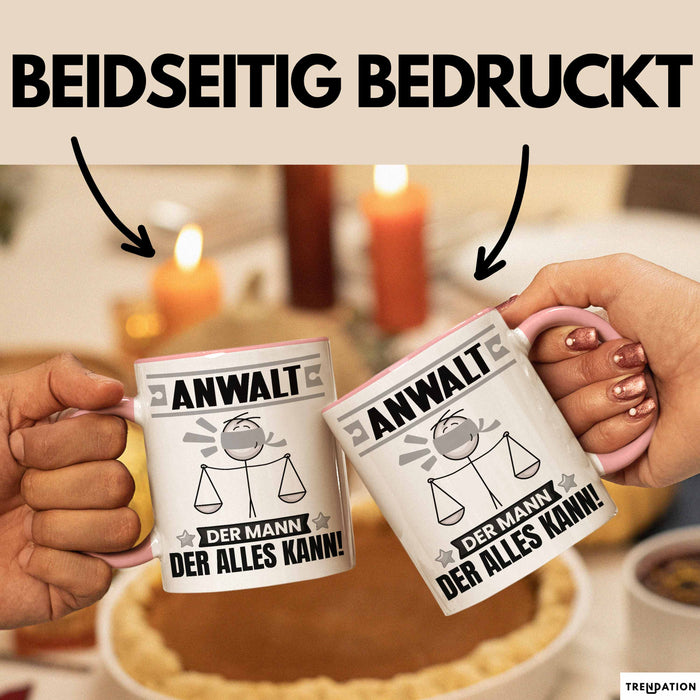 Anwalt Tasse Geschenk für Anwalt Der Mann Der Alles Kann Geschenkidee zum Geburtstag Rosa Trendation