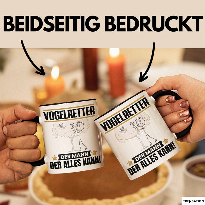 Vogelretter Tasse Geschenk für Vogelretter Der Mann Der Alles Kann Geschenkidee zum Geburtstag Schwarz Trendation
