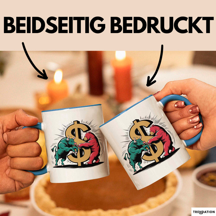 Börsenhändler Tasse Geschenkidee für Wall Street Fans Blau Trendation